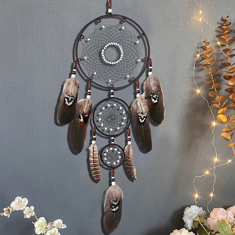 Dream Catcher Living Room Hanging Ornaments Exquisite Feather Wind Chimes Hand-woven Wall Pendant Festival Gifts Home Decoration