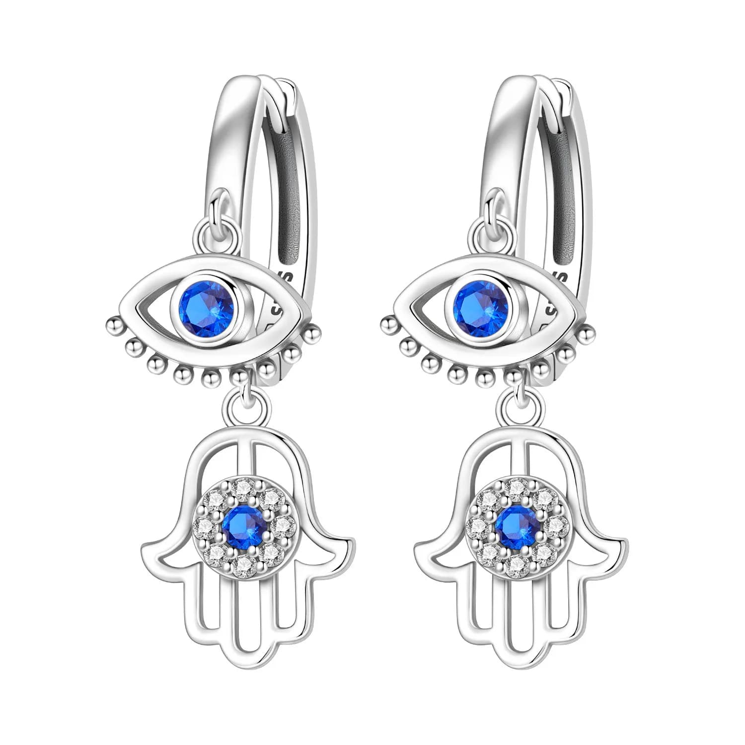 Orstarry Orecchini a Goccia in Argento Sterling 925 con Mano di Fatima e Occhio del Diavolo, Gioielli Originali, Regali per Feste e Anniversari