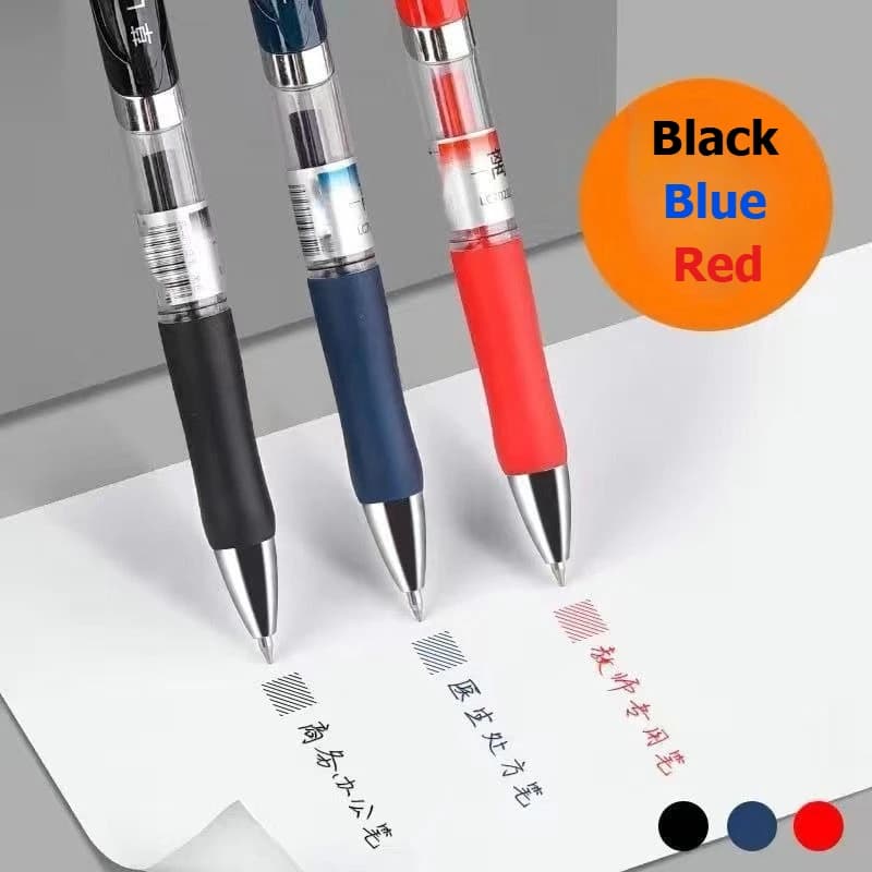 Penna Gel a Pressione K35, Penna a Sfera Rossa Nera Blu, Penna per Firma, Penna per Ufficio e Studenti, Penna a Scatto in Carbonio