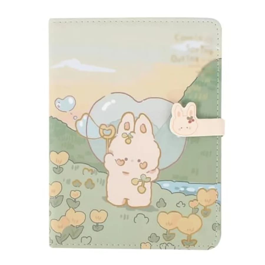 Cute Cartoon PU Leather Notebook Kawaii Journal Notebook Japanese Sketchbook A5 Diary Notepad Travel Notebook