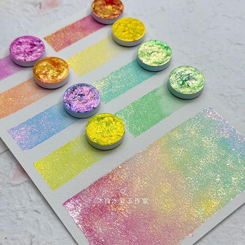 Candy House Series 8-Color Set High-End Chameleon Pearlescent Watercolor Painting English Calligraphy