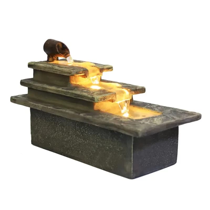Fontana da tavolo, paesaggio acquatico, lampada per dormire da ufficio, apertura per ornamenti regalo umidificatore Feng Shui fortunati