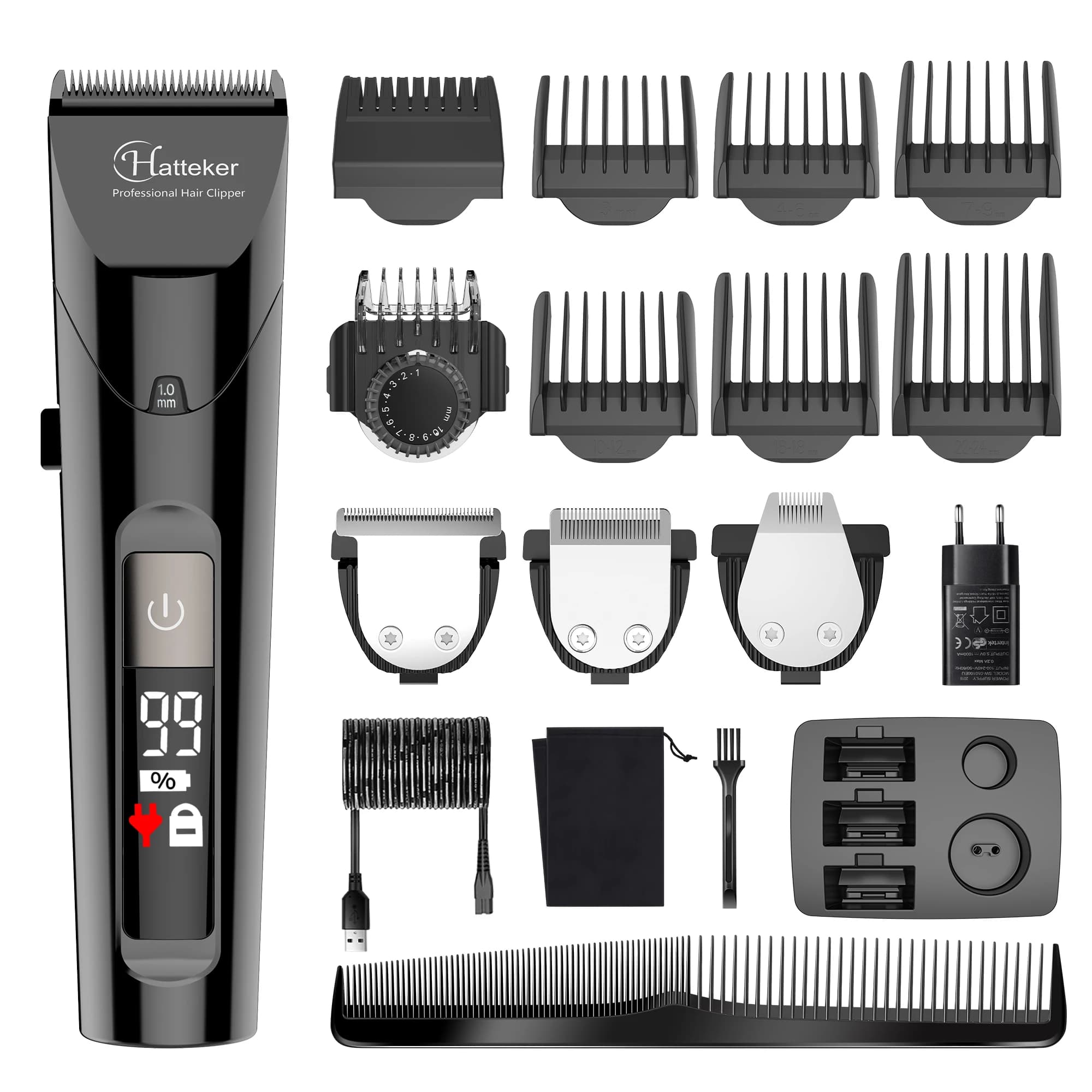 Hatteker Professional Haircut 4 in 1 Trimmer for Men Haircutting Machine Electrodomestic Haircutting Tool