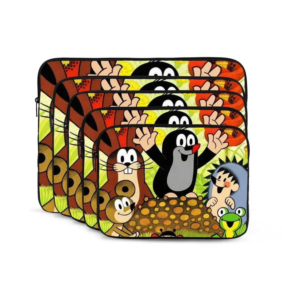 Simpatico Happy Mole Krtek Borsa per laptop per notebook Custodia per notebook Custodia protettiva per tablet Custodia antiurto