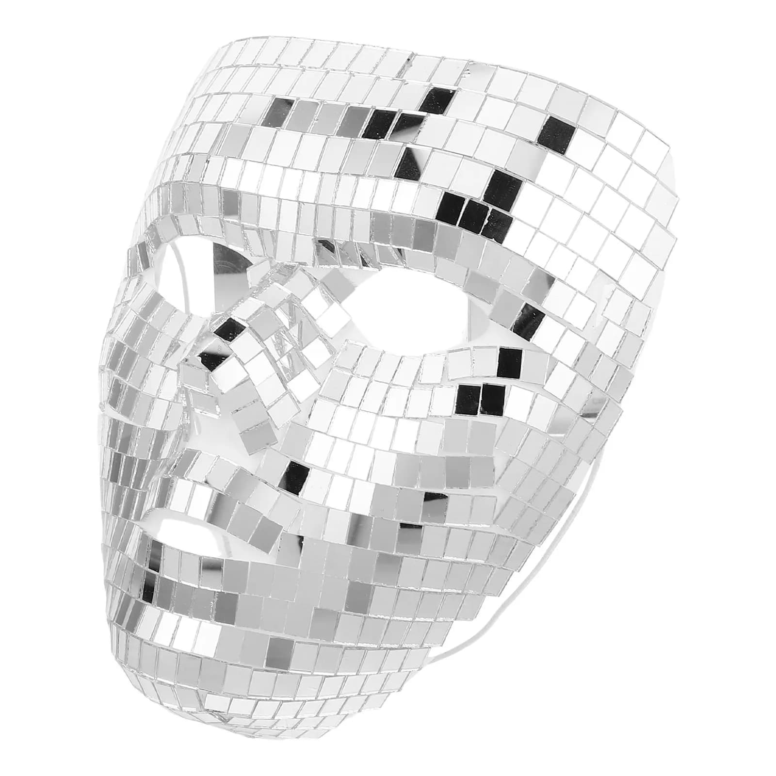 Full Face Disco Ball Mirrored Mask Sparkly Halloween Carnival Party Masquerade Birthday Stage Performance Mask