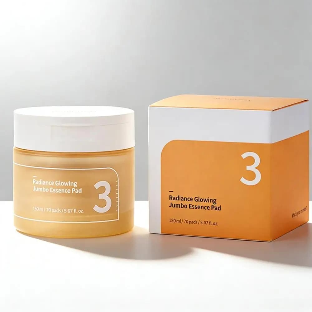 Numbuzin No.3 Radiance Glowing Jumbo Essence Pads - 70 Dischetti from 150ml, Toning Illuminant and Hydrating for a Uniform Skin Tone