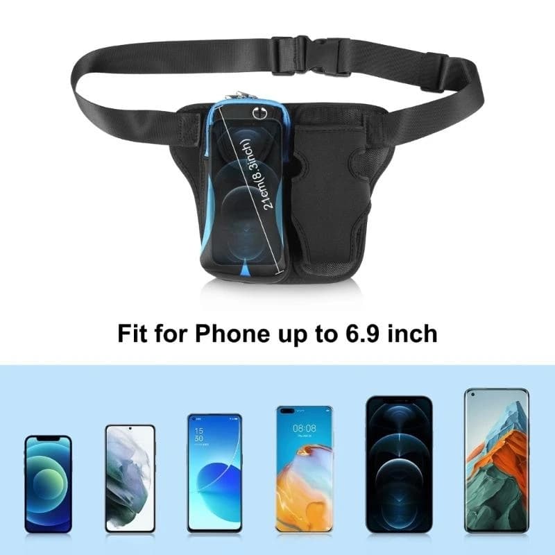 652F Hiking Waist Bag Fanny Pack with Bottle Water Holder for Men Women Running & Phone Walking Fitting for All Phones Gift