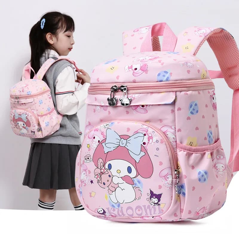Nuovo Sanrio Borsa da scuola per bambini Ragazze Kuromi Hello Kitty Cartoon Zaini per scuola materna Zaini ortopedici per bambini 4-13 anni