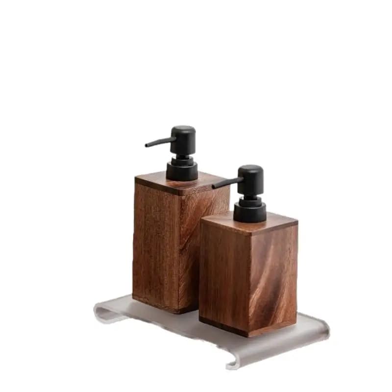 Dispenser di Sapone in Legno di Lusso - Accessorio per Bagno e Viaggio - Per Casa e Viaggio