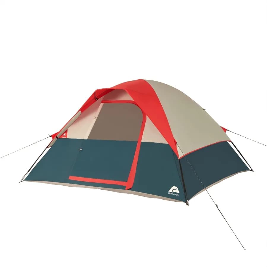 Tenda a cupola familiare per 5 persone 9ft x 8ft, impermeabile e resistente ai raggi UV, facile da montare, grigio/blu, perfetta per il campeggio in giardino, picnic