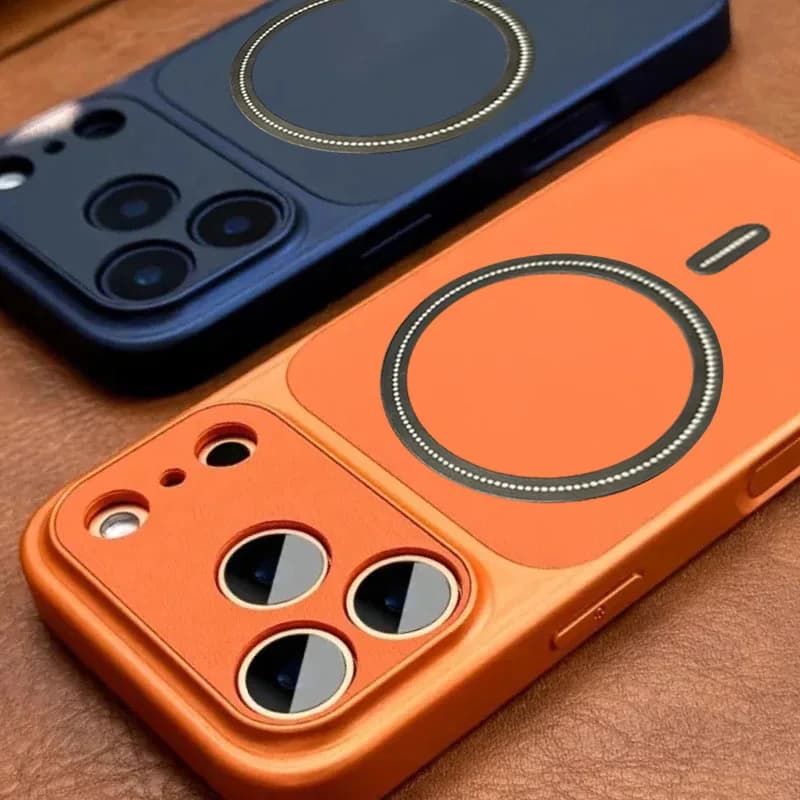 New Luxury For Magsafe Magnetic Artificial Leather Phone Cases for IPhone 17 16 15 14 13 Pro Max Air Matte Shockproof Cover