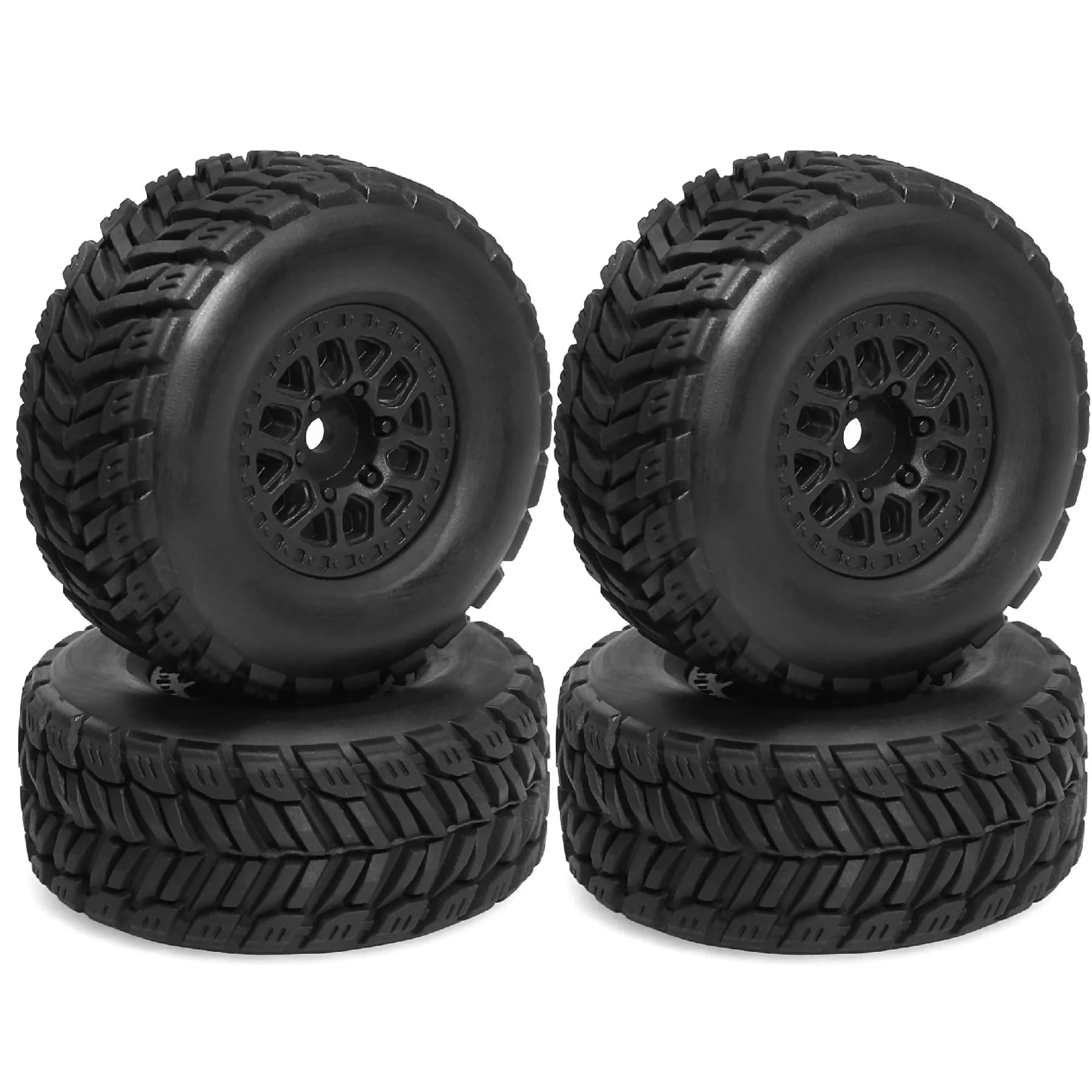 Pneumatici e ruote per camion RC Short Course 4 pezzi Pneumatici a vuoto esagonali da 12 mm OD 2,56 "per 1/14 1/16 1/18 RC Off On Road ARRMA Mojave GROM