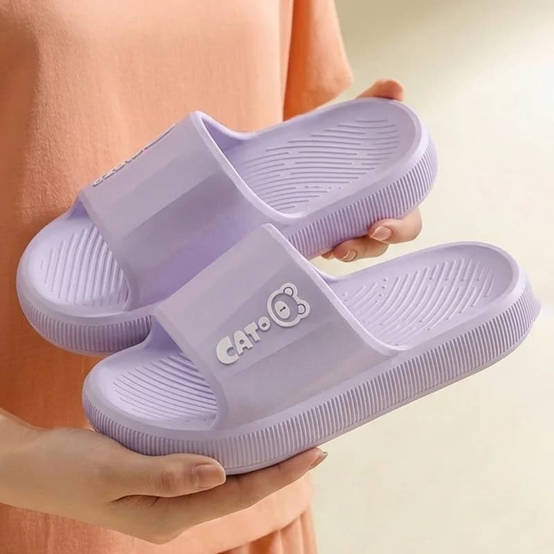 Couple Lovely Bear Thick Sole Pillow EVA Slippers Summer 2026 Fashion Beach Cloud Slippers Women Platorm Non Slip Slides Sandals