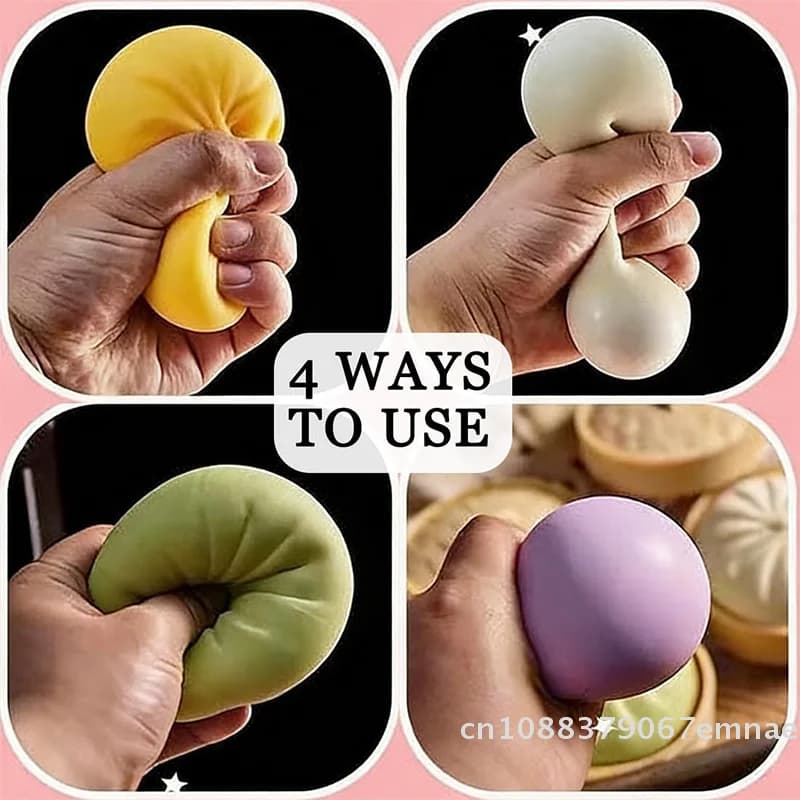 Giocattolo Antistress Gigante a Forma di Raviolo, Morbido Pupazzo Simulato a Forma di Panino al Vapore, Giocattolo Sensoriale per Alleviare l'Ansia