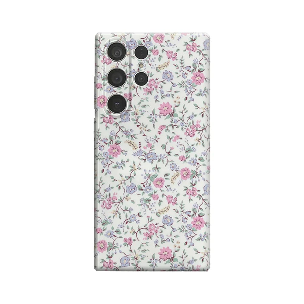 Custodia per telefono floreale minuscolo color lavanda per Samsung Galaxy S25 Ultra S24 S23 Ultra Plus Cover posteriore antiurto a doppio strato