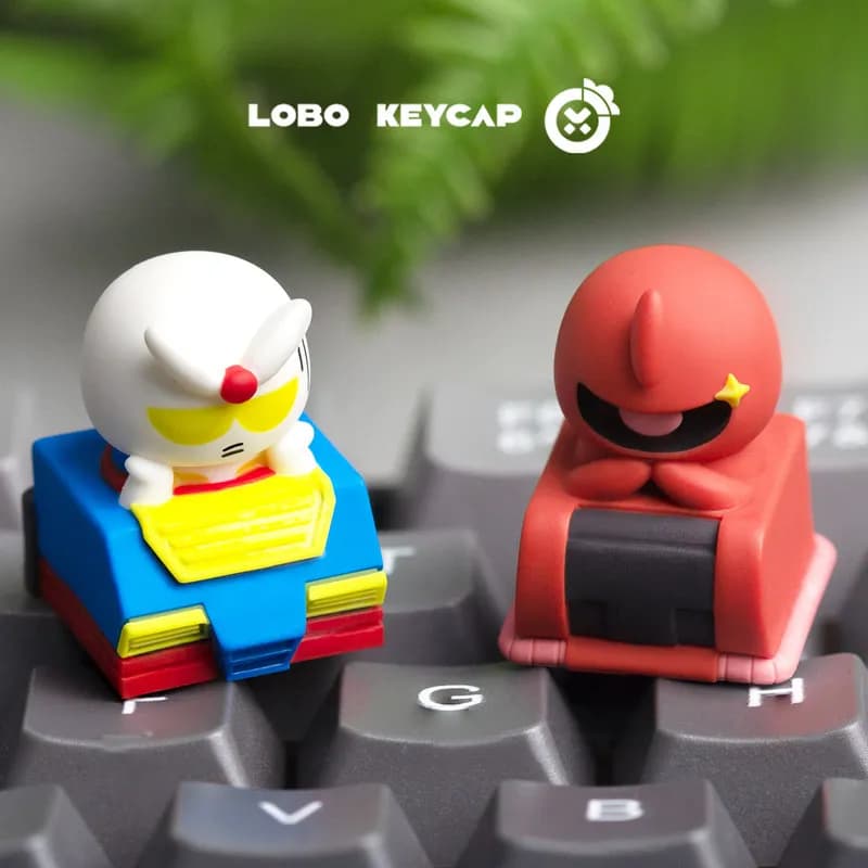 Keycap in Resina Chibi Mobile Suit Zaku, Keycap Artigianale per Tastiera Meccanica, Keycap Traslucido Tasto Esc, Figurina Carina da Collezione, Regalo