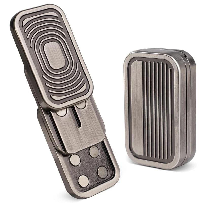 Unico a tre strati in metallo Poker Push Card Fidget Slider Moneta tattile Giocattoli antistress Adulti Cool Edc Gadget Regalo di decompressione