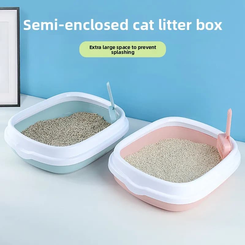 Lettiera per Gatti Extra Large Semi-Chiusa, Design a Cassetto, Toilette per Gatti Anti-Odore e Anti-Schizzi, Accessori per la Pulizia degli Animali Domestici in Plastica
