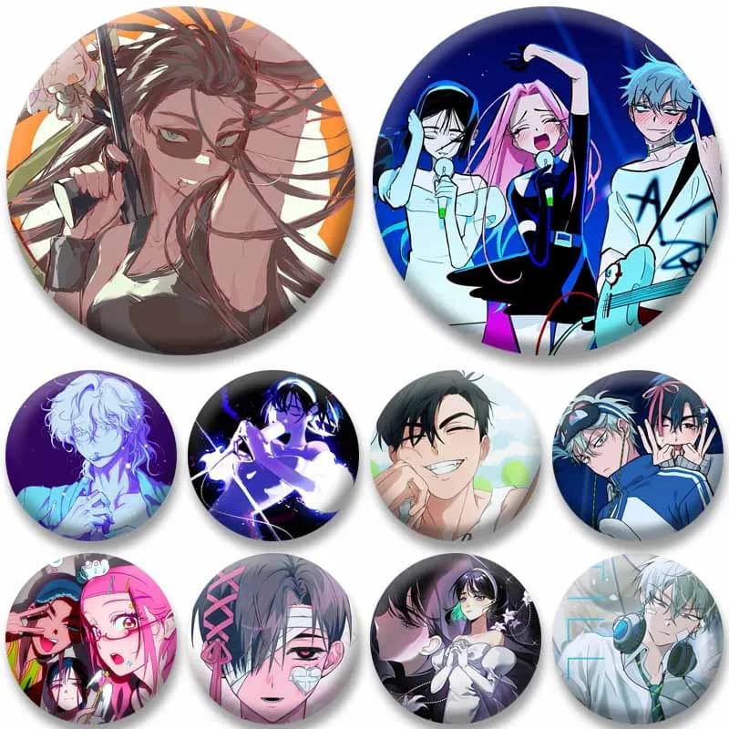 Spille in plastica a tema Anime Alien Stage, distintivi e spille da bavero a tema cartone animato con personaggi Till, Ivan, Luka, Hyuna, accessori per borse, vestiti, scarpe, gioielli e regali