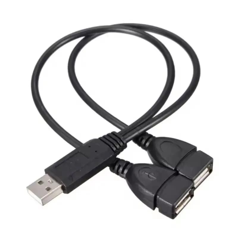 Cavo USB 2.0 di alta qualità A maschio a 2 doppi femmine USB trasferimento dati hub cavo di alimentazione adattatore cavo di prolunga di ricarica dischi rigidi