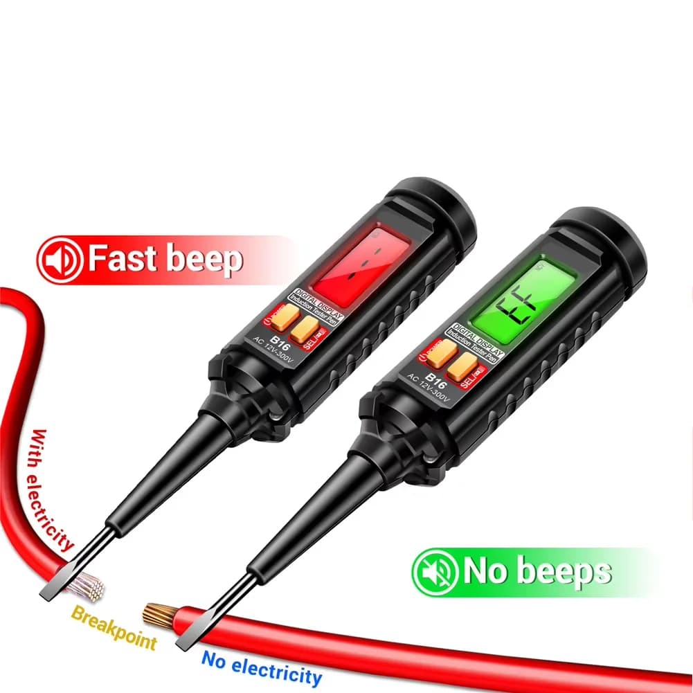 AC 12V-300V Contactless Voltage Detector Digital Electric Pen for Intelligent Induction Testing Wire Breaking Point Detector