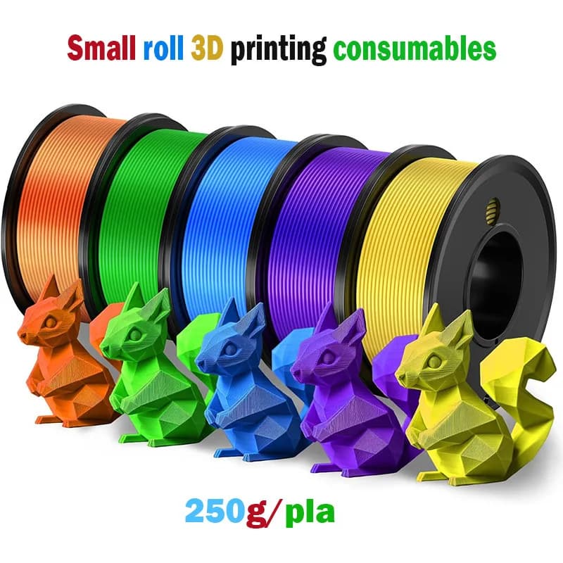 Multi‑Roll Pack PLA 3D Printing Filament 1.75mm 250g/Roll, Custom Colors, Anti‑Stringing Anti‑Clog, Great for 3D Beginners