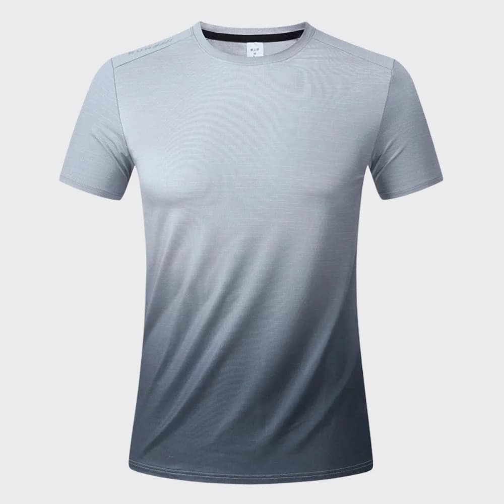 Men's Fitness Running T-Shirt Gym Sports Gradient Shirts Short Sleeve Summer Men Quick Dry Top Tee Breathable Workout Sweatshirt
