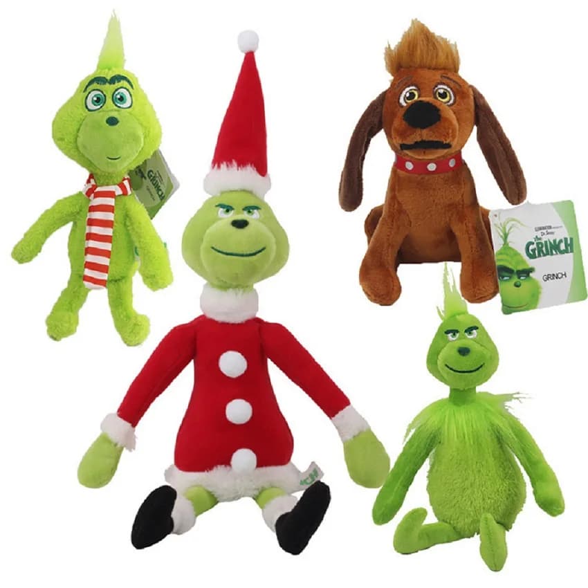 4 pezzi verde shaggy figure anime decorazione natalizia statuetta di mostro dai capelli verdi adorabile bambola di peluche regali di compleanno per bambini