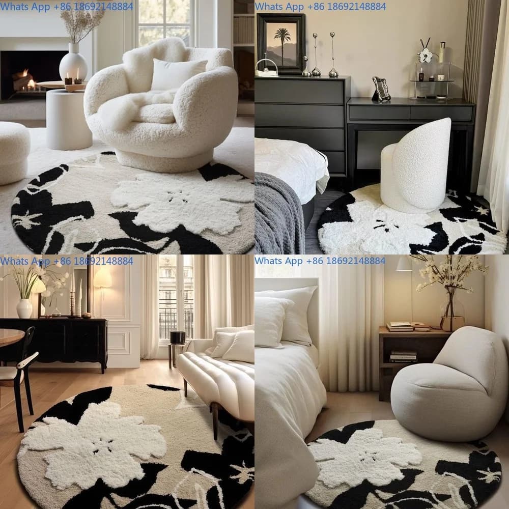 Tappeto rotondo per soggiorno, camera da letto, ufficio, sedia da studio, tappetino antiscivolo per sedia da scrivania da gioco
