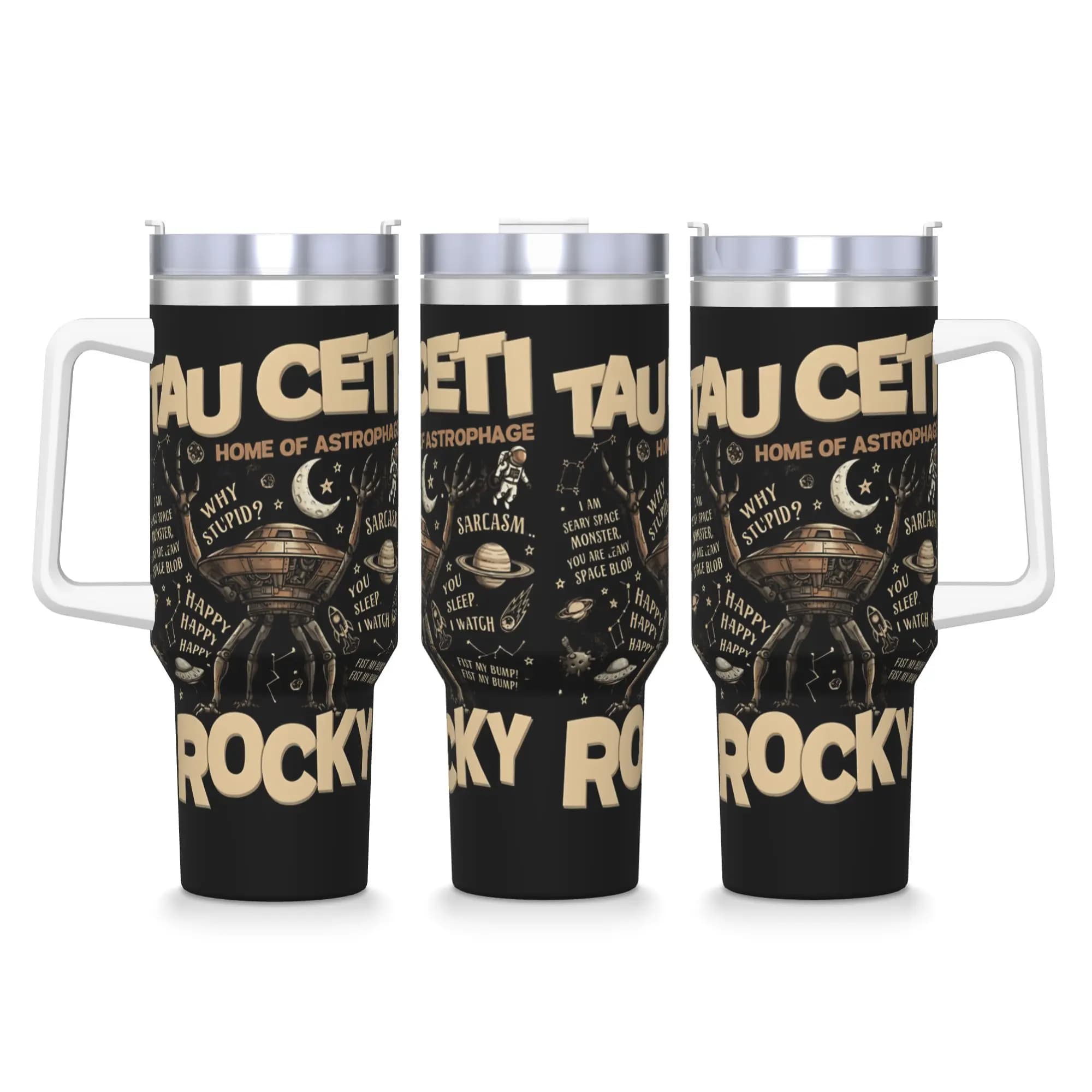 Tumbler Unisex in Acciaio Inox Ispirato al Film 'Project Hail Mary' di Rocky, Tazze da Spiaggia e Auto, Grandi Tazze Termiche, Bottiglia d'Acqua