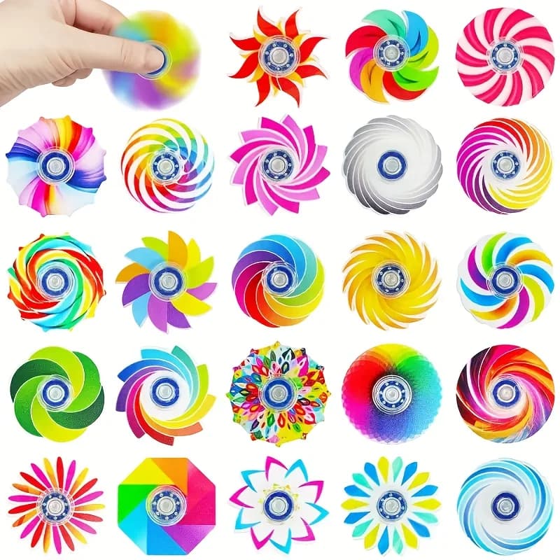 6 Pezzi di Vibranti Fidget Spinner in Acrilico, Regalo per Feste per Adolescenti e Bambini, Colore Casuale, Pasqua Halloween Ringraziamento Natale