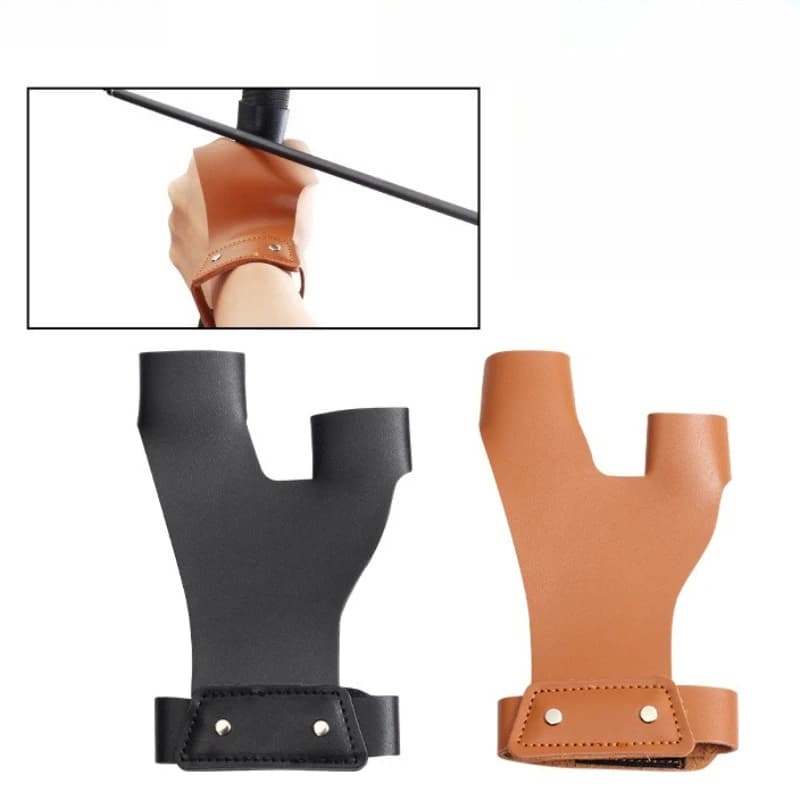 2PC 2 Finger Tiro con l'arco Protezione Guanto Gear Guard Caccia all'aperto Tiro Accessori per tiro con l'arco Caccia Bersaglio Accessori