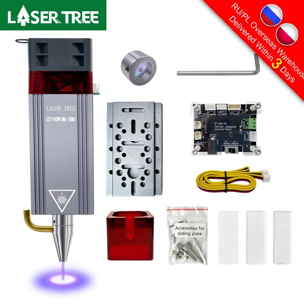 LASER TREE 20W/10W/5W/4W Laser Head for CNC Engraver Wood cutting Laser Instruments DIY 450nm TTL/PWM Laser Module Blue Light