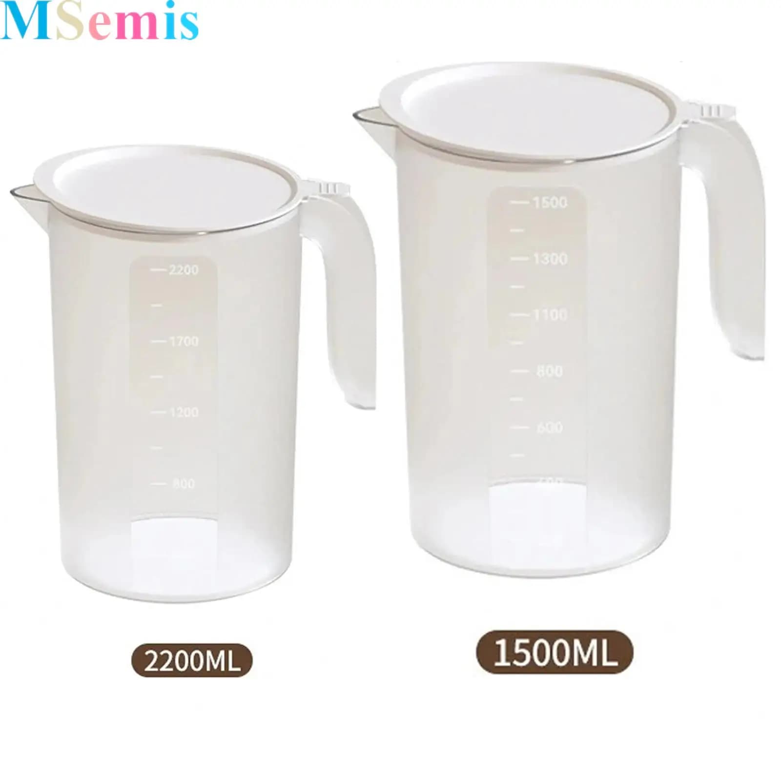 1Pcs Household Large-Capacity Heat-Resistant Plastic Cold Water Tea-Making Juice Beverage Jug with Scale for Living Room Use