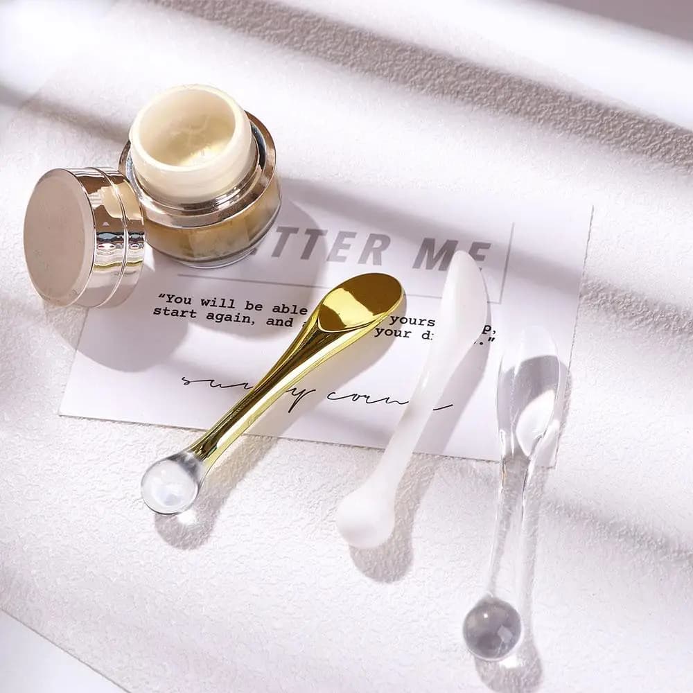 Maschera Cucchiaio Crema Bastoncini da massaggio Viso Assorbe Rullo Massaggiatore per occhi Bastone Applicatore per crema per gli occhi Strumenti per la cura della pelle Spatola cosmetica