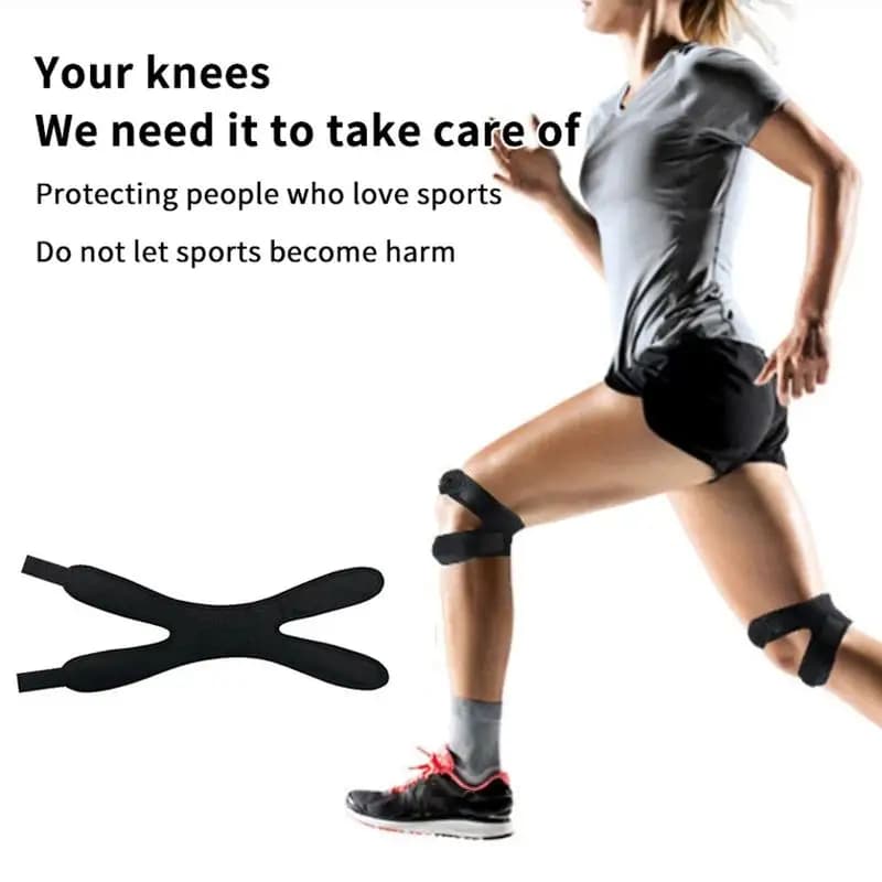 ^1 PC Sports Kneepad Double Patellar Knee Patellar Tendon Support Strap Brace Pad Protector Open Knee Wrap Band Fitness Men~
