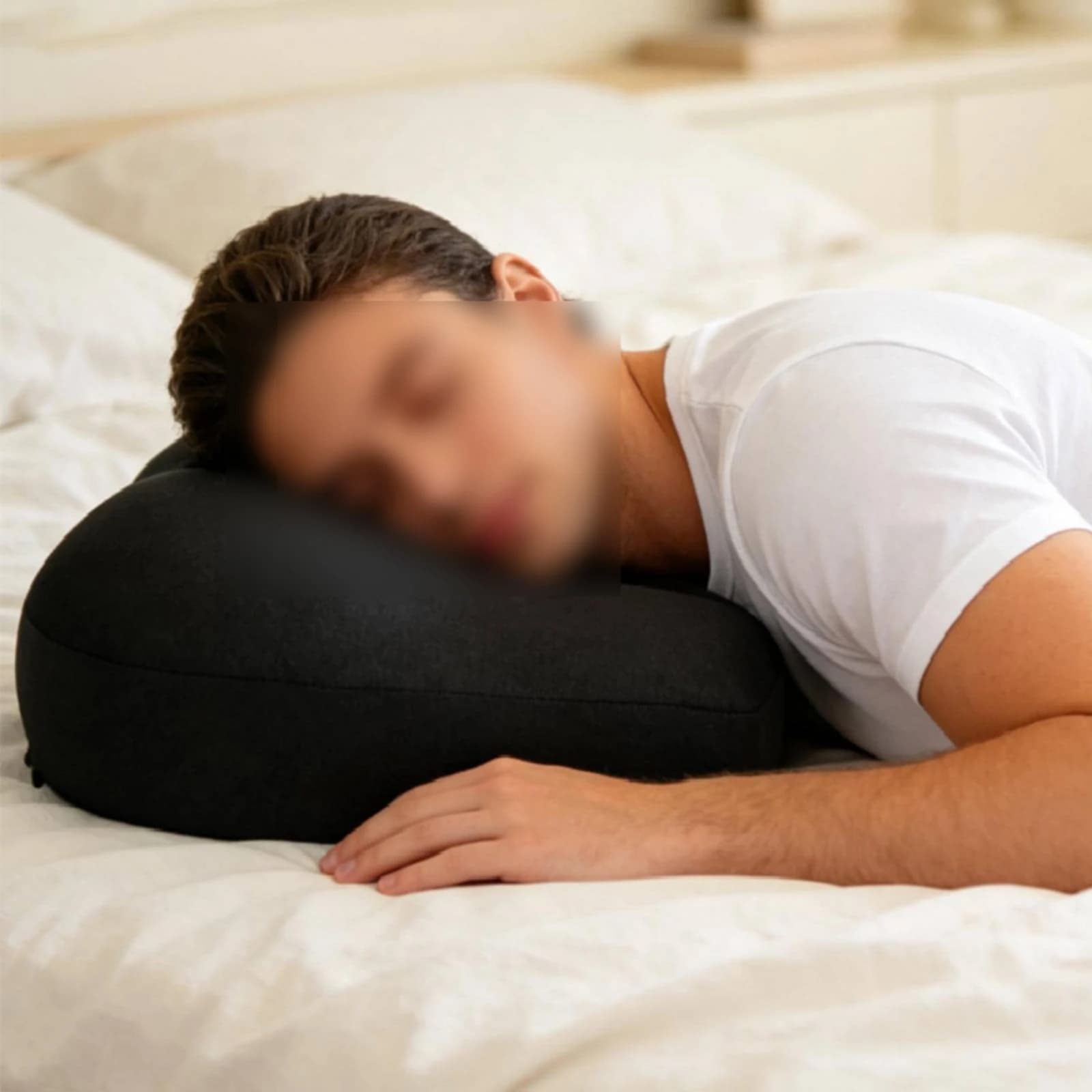 Cuscino per Dormire Prono ad Alta Resilienza a Forma di Anca con Rivestimento in Tessuto Design Ergonomico per Divano
