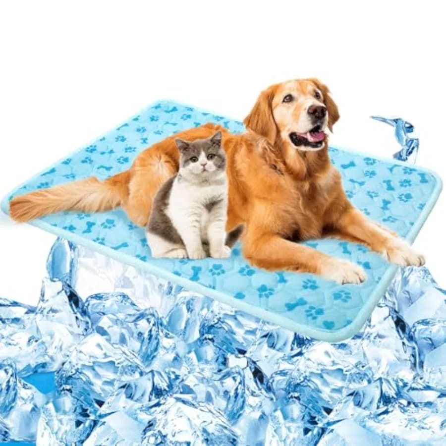 Tappetino Refrigerante per Cani, Tappetino Autoraffreddante Antiscivolo per Animali Domestici, Cuscino Rinfrescante per Gatti, Coperta Estiva per Animali Domestici, Pieghevole e Lavabile