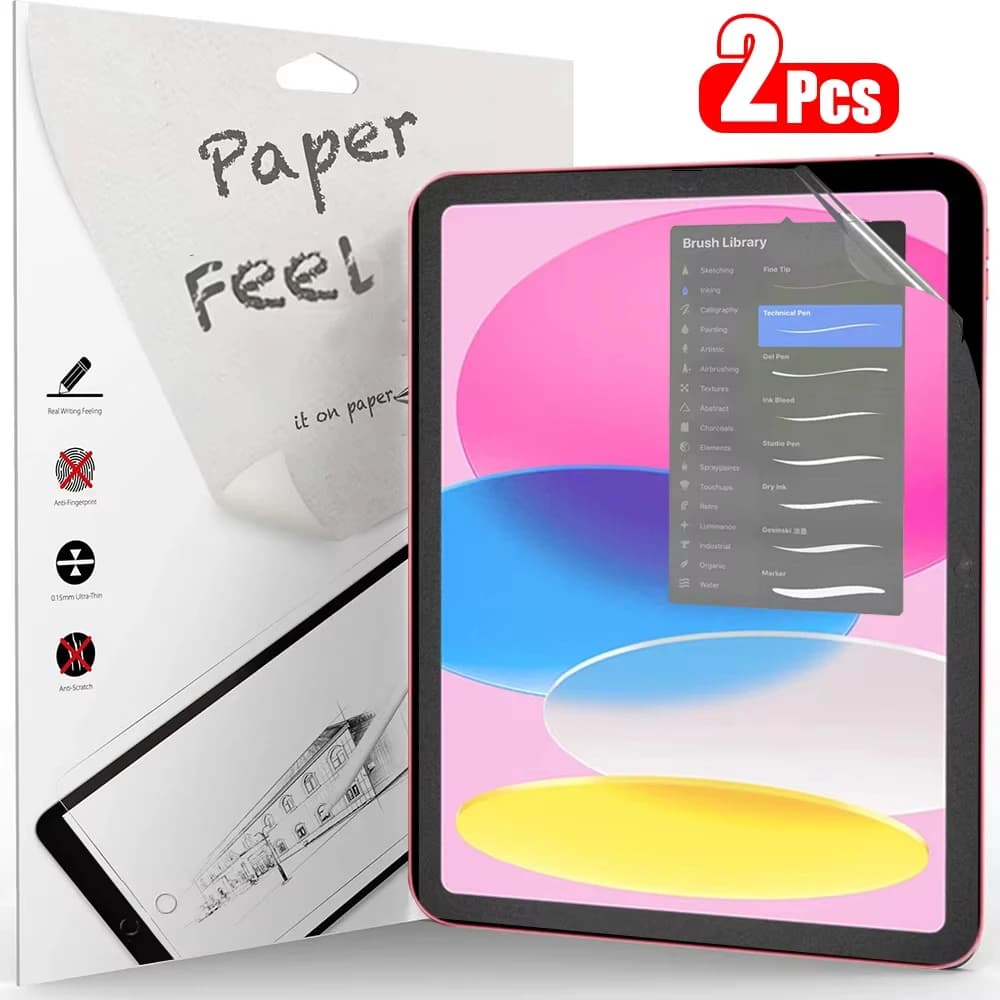 2PCS Pellicola di carta come protezione dello schermo per iPad 10 10th Pro 13 M4 12.9 2025 Air 11 5 4 M3 M2 A16 9th Generation Mini 6 7 No Glass