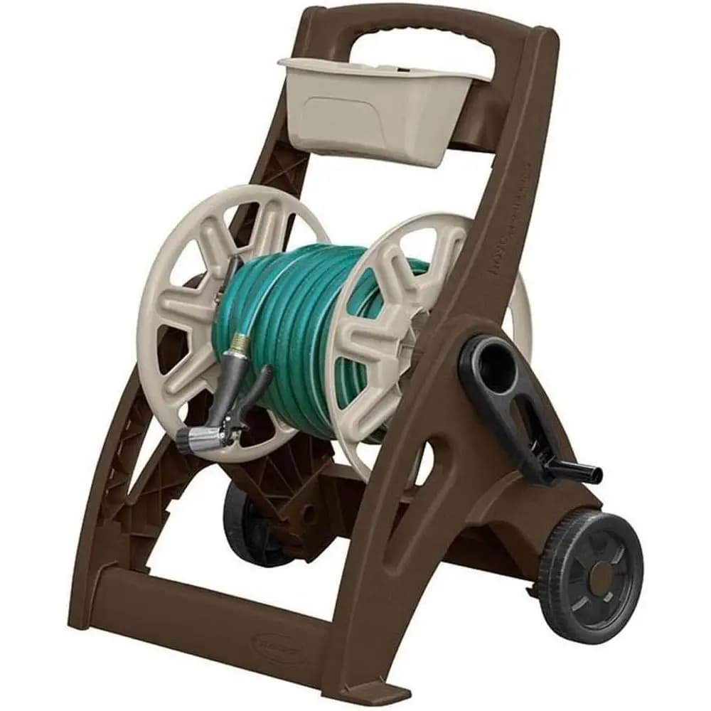 Hosemobile Garden Hose Cart - Lightweight Portable Garden Cart with Wheels, Crank Handle, and Storage Tray or Gardening Accories