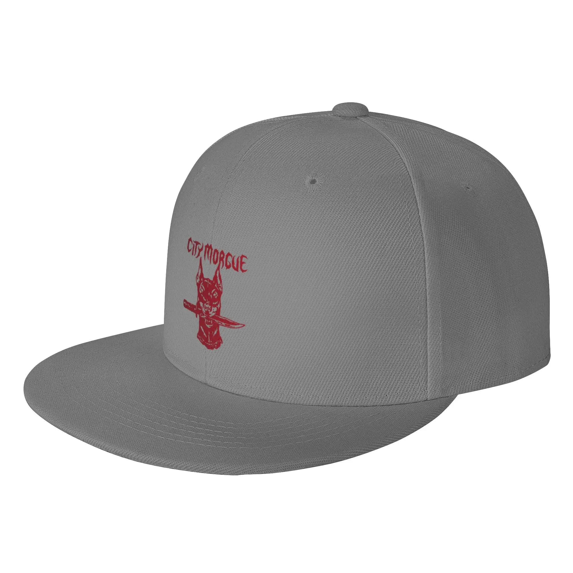 Fashion Red Dog and Knife Flat Brim Sun Hat Denim Fabric Baseball Cap Summer Woman Hat