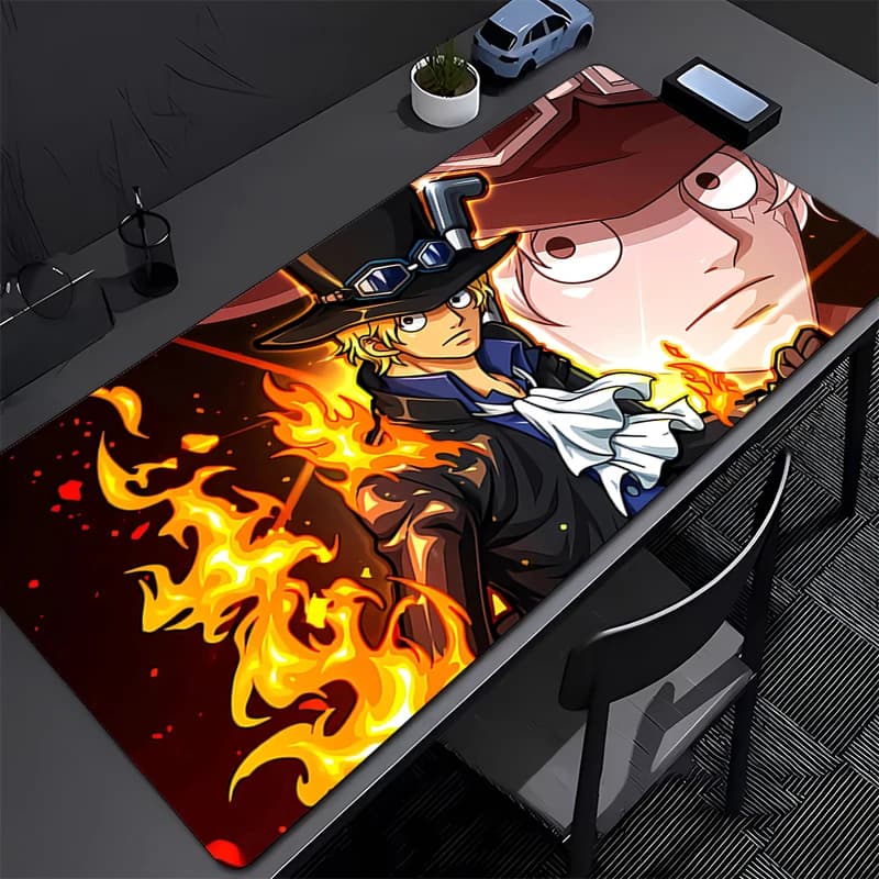 Large E-sports Mouse Pad Gamer Gaming Accessories Speed Rubber Lock Edge Keyboard Desk Mat Laptop Anime one piece Sabo mousepad