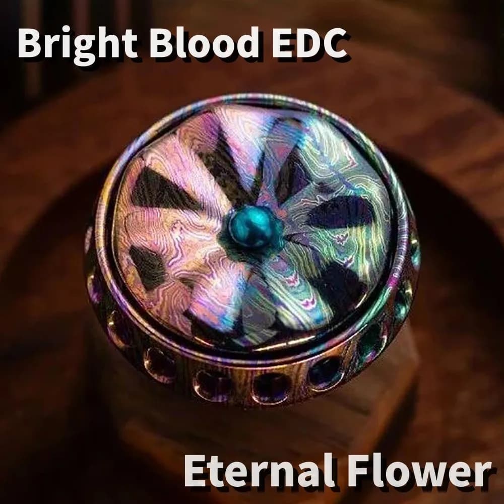 Sangue brillante EDC Fiore eterno Giocattoli compositi Fidget Spinner Moneta tattile Fidget Giocattoli per adulti Gadget per alleviare l'ansia