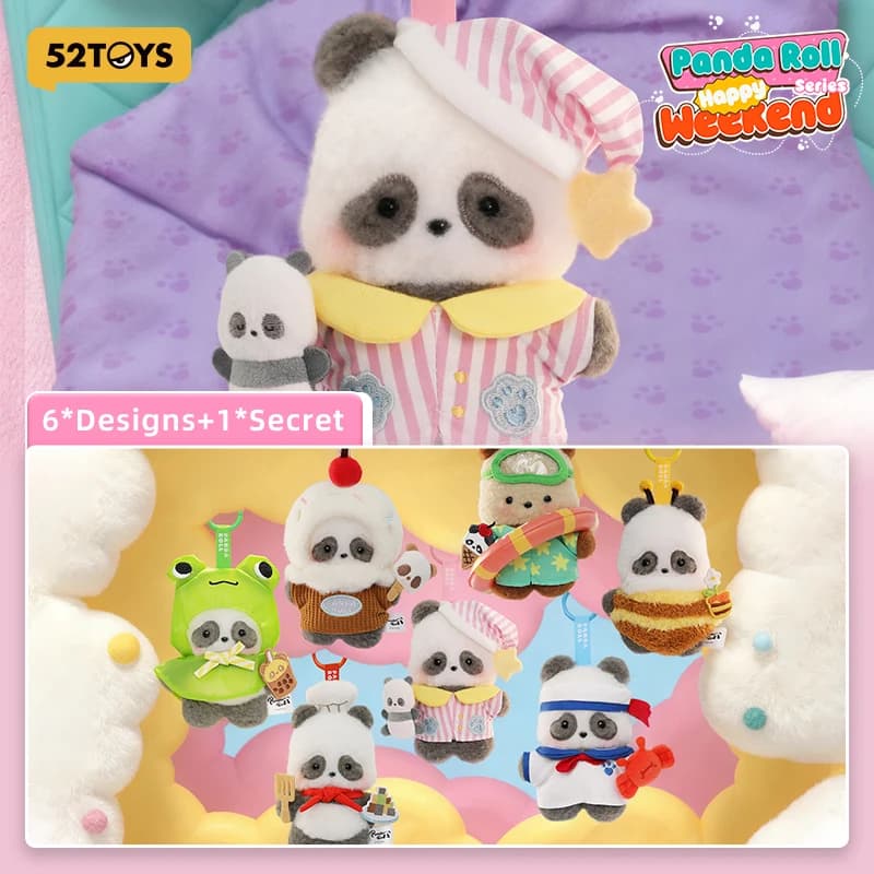 52TOYS Scatola misteriosa Panda Roll Happy Weeken, scatola cieca, 1 pezzo di peluche Action Figure casuale Giocattolo da collezione Decorazione del desktop Regalo