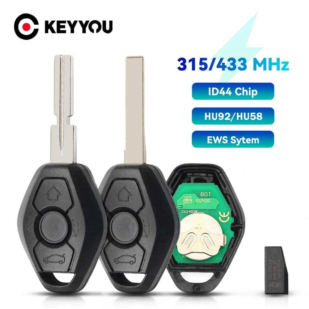 Chiave remota per auto KEYYOU EWS System per BMW E38 E39 E46 X3 X5 Z3 Z4 Serie 1/3/5/7 315/433 MHz Trasmettitore di accesso senza chiave con chip ID44