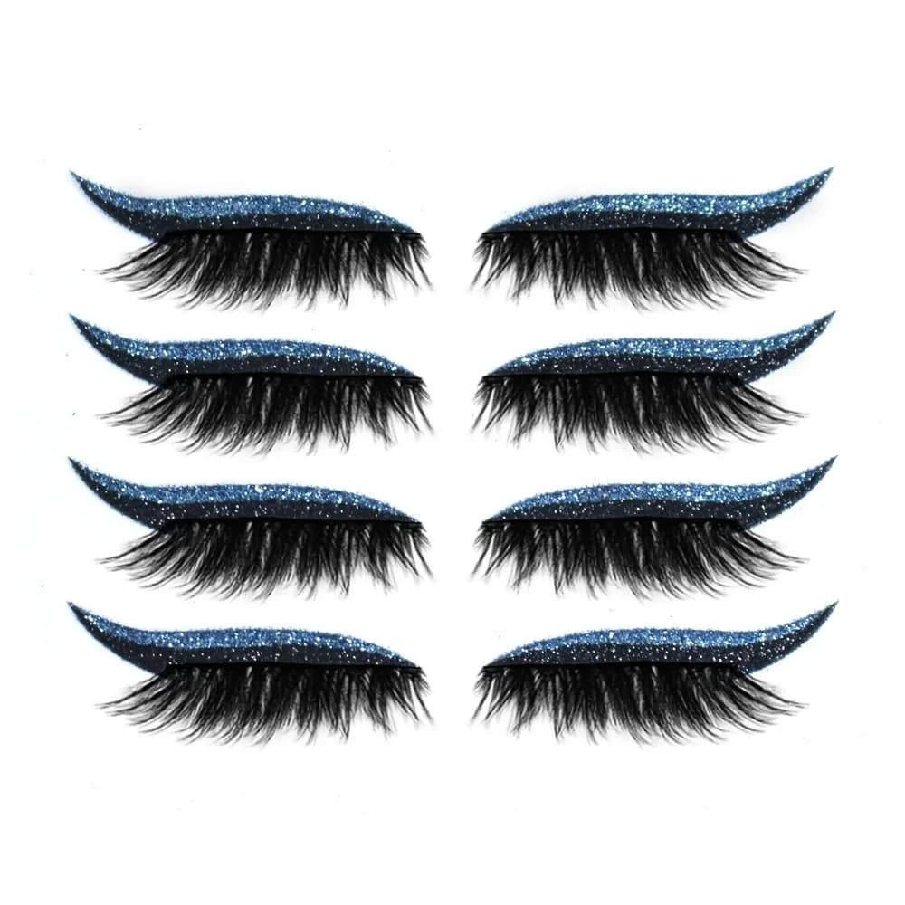 4 Paia di Patch Autoadesivi Riutilizzabili per Ombretto e Ciglia, Adesivi Impermeabili per Trucco Occhi con Eyeliner e Ciglia Finte