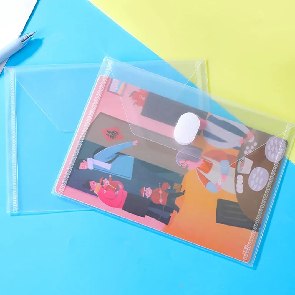 10 Pezzi Buste Portadocumenti Leggere in Plastica Trasparente, Materiale PP, Organizzatore per Ricevute, Documenti, Biglietti, Foto, Casa e Ufficio