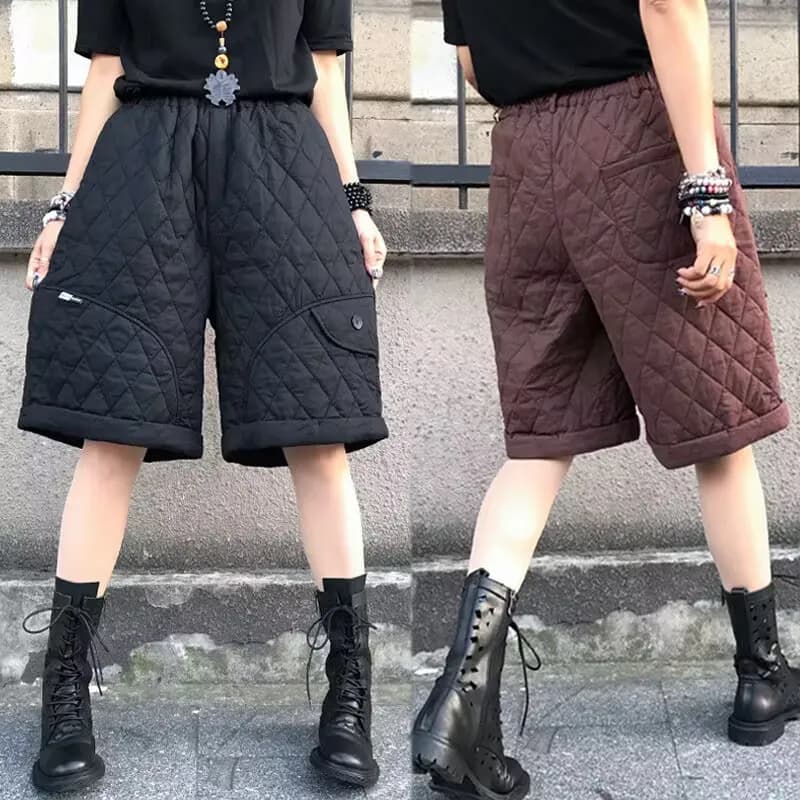 Nuovi pantaloni a gamba larga a vita alta 2025 Pantaloncini caldi imbottiti in cotone autunno inverno Donna Femme Pantaloncini casual da donna Pantaloni stivali neri