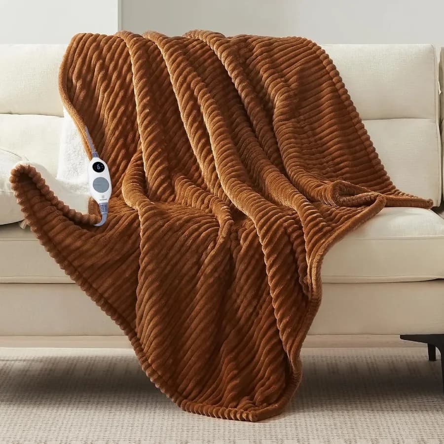 Coperta riscaldata in morbida flanella Sherpa elettrica con 6 livelli di riscaldamento e spegnimento automatico di 2-10 ore Riscaldamento rapido e ETL