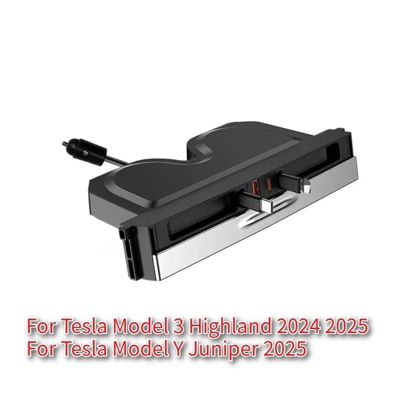 Docking Station per Tesla Model Y Juniper 2025, Hub PD 65W, Caricatore Rapido USB, Estensione Console Centrale con Sensore Intelligente, Nuovo Modello 3+